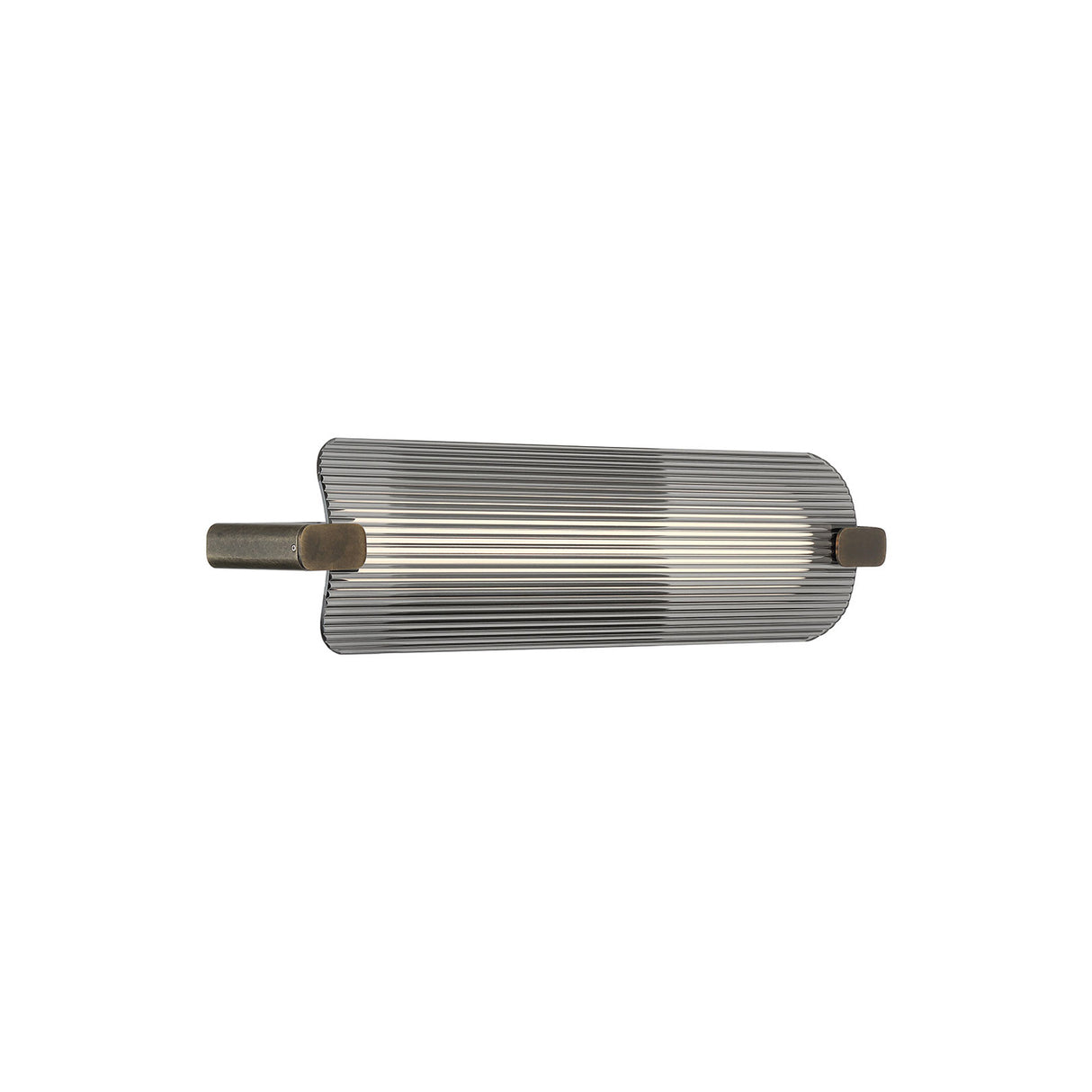 Halden LED Wall Sconce 25", Weathered Brass and Smoke Glass