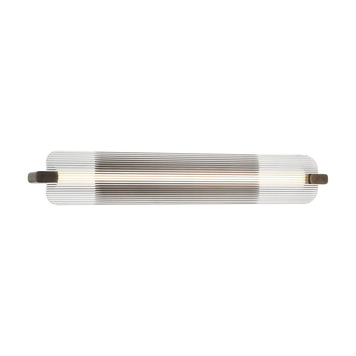 Halden LED Wall Sconce 34", Weathered Brass and Clear Glass