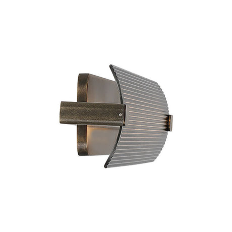 Halden LED Wall Sconce 34", Weathered Brass and Smoke Glass