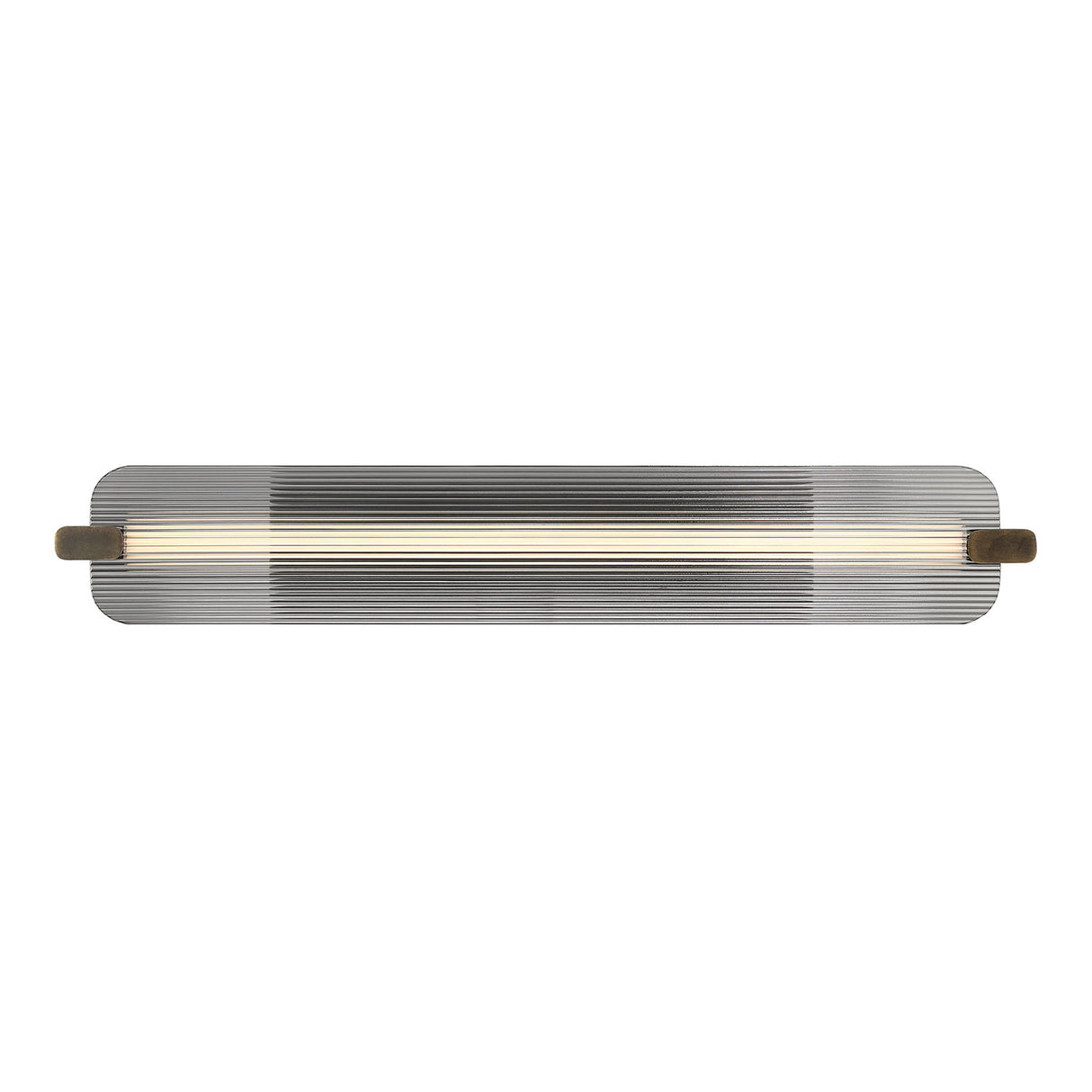 Halden LED Wall Sconce 34", Weathered Brass and Smoke Glass