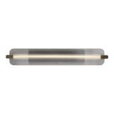 Halden LED Wall Sconce 34", Weathered Brass and Smoke Glass