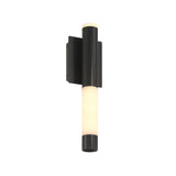 Anders Indoor/Outdoor LED Wall Sconce, Medium 16", Matte Black and Alabaster