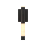 Anders Indoor/Outdoor LED Wall Sconce, Medium 16", Matte Black and Alabaster