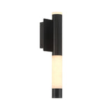 Anders Indoor/Outdoor LED Wall Sconce, Medium 16", Matte Black and Alabaster