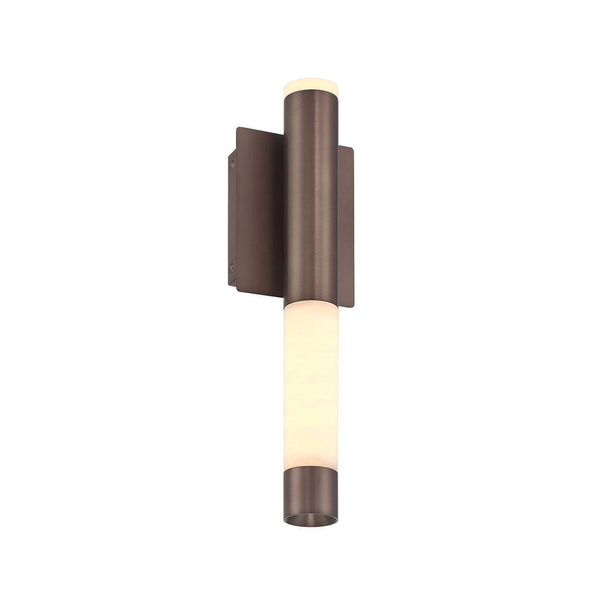 Anders Medium LED Wall Sconce 16", Pewter Bronze and Alabaster