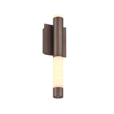 Anders Medium LED Wall Sconce 16", Pewter Bronze and Alabaster
