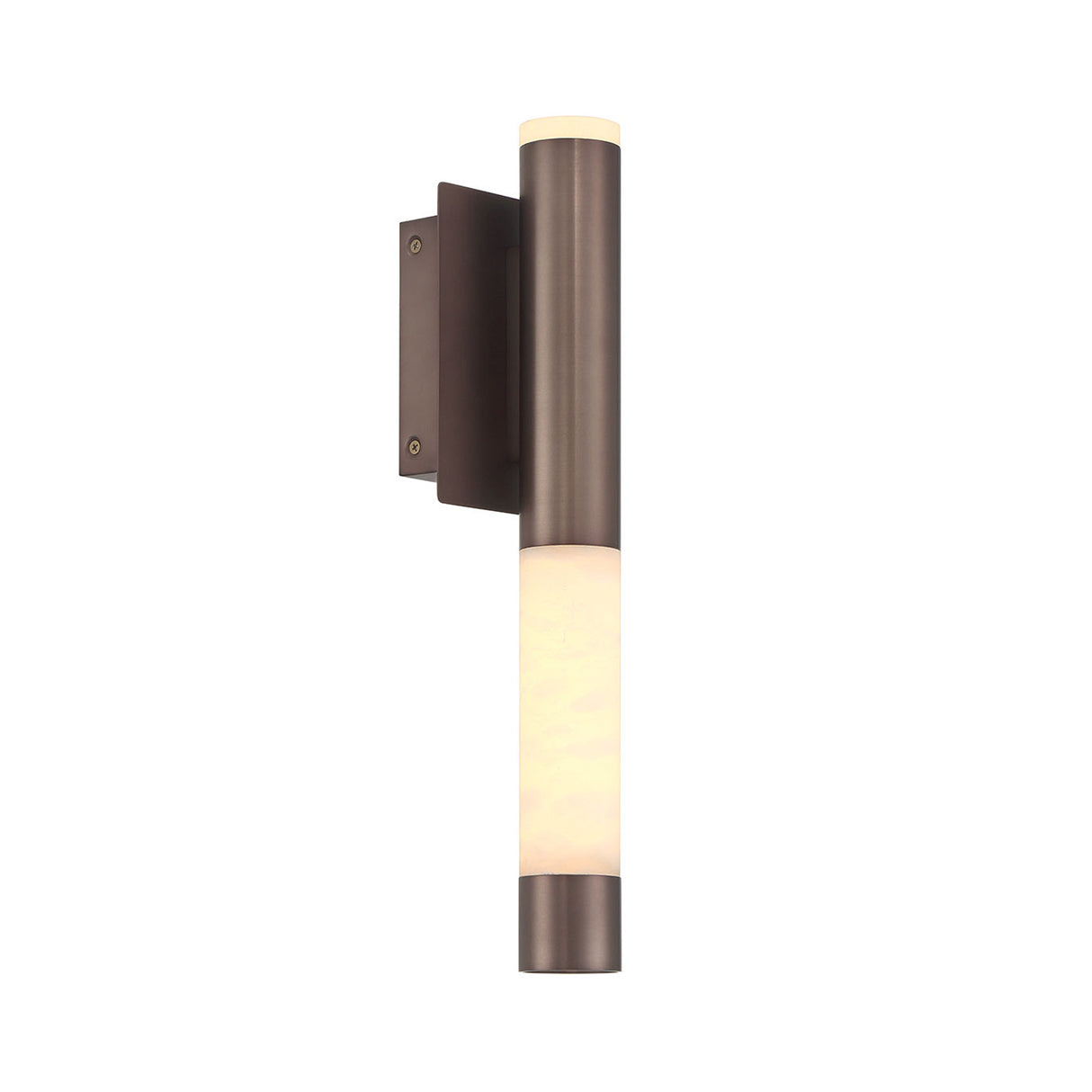 Anders Medium LED Wall Sconce 16", Pewter Bronze and Alabaster