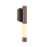Anders Medium LED Wall Sconce 16", Pewter Bronze and Alabaster