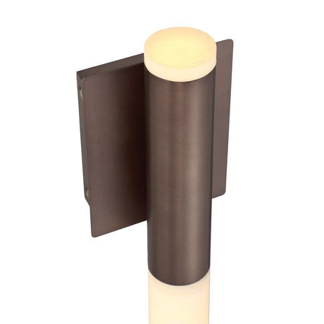 Anders Medium LED Wall Sconce 16", Pewter Bronze and Alabaster