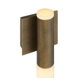 Anders Medium LED Wall Sconce 16", Weathered Brass and Alabaster