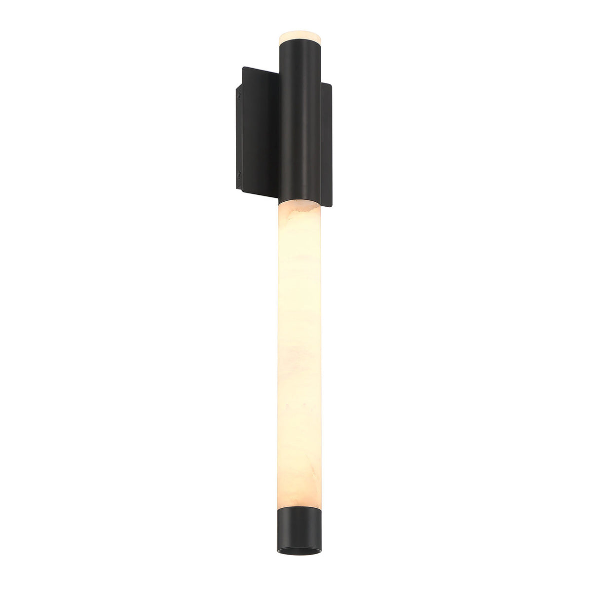 Anders Indoor/Outdoor LED Wall Sconce, Large 24", Matte Black and Alabaster