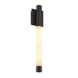 Anders Indoor/Outdoor LED Wall Sconce, Large 24", Matte Black and Alabaster