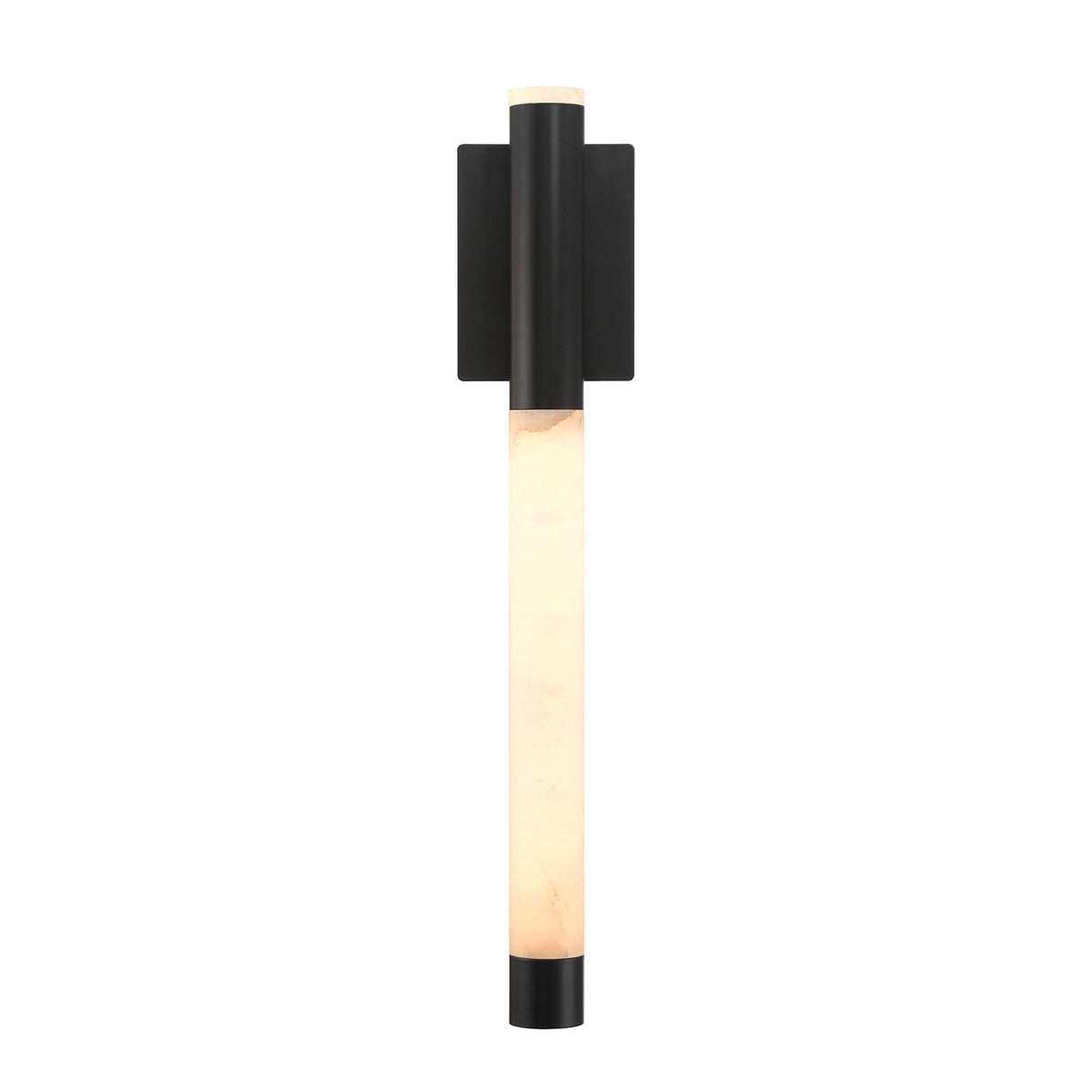 Anders Indoor/Outdoor LED Wall Sconce, Large 24", Matte Black and Alabaster