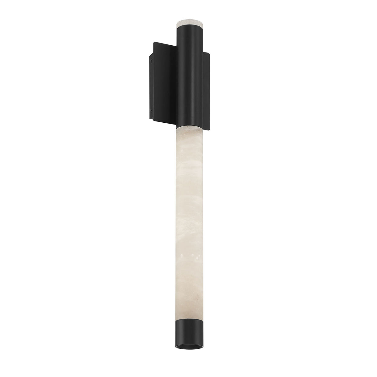 Anders Indoor/Outdoor LED Wall Sconce, Large 24", Matte Black and Alabaster