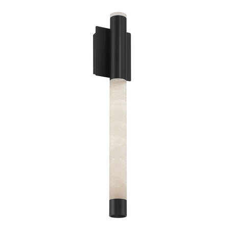 Anders Indoor/Outdoor LED Wall Sconce, Large 24", Matte Black and Alabaster