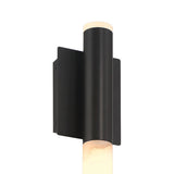 Anders Indoor/Outdoor LED Wall Sconce, Large 24", Matte Black and Alabaster