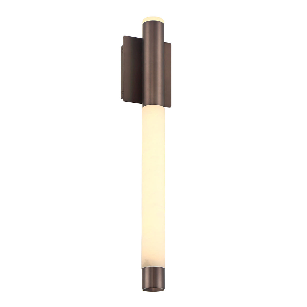 Anders Large LED Wall Sconce 24", Pewter Bronze and Alabaster