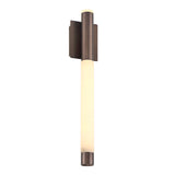 Anders Large LED Wall Sconce 24", Pewter Bronze and Alabaster