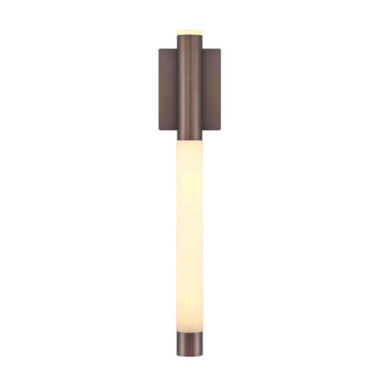 Anders Large LED Wall Sconce 24", Pewter Bronze and Alabaster