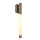 Anders Large LED Wall Sconce 24", Weathered Brass and Alabaster