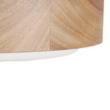 Windham Small Flush Mount 13", Natural Wood and Opal Glass