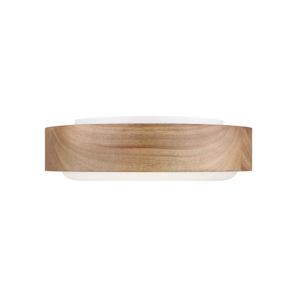 Windham Small Flush Mount 13", Natural Wood and Opal Glass