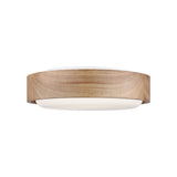 Windham Small Flush Mount 13", Natural Wood and Opal Glass