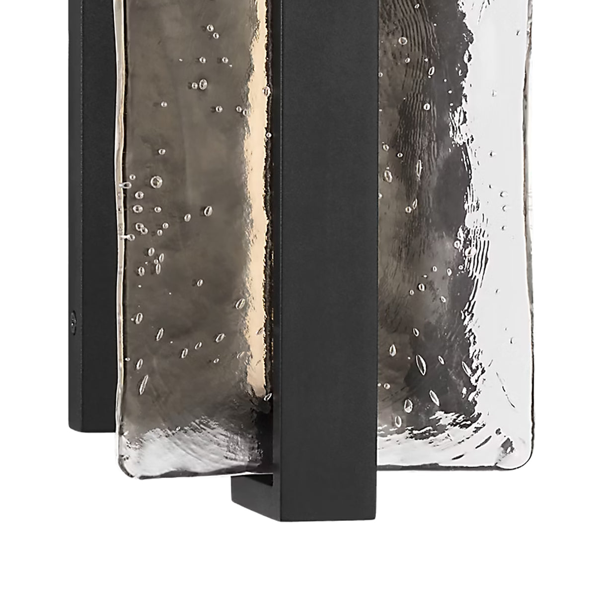 Kendrick LED Outdoor Wall Light, Extra Small 9", Textured Black and Seeded Cast Glass