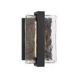 Kendrick LED Outdoor Wall Light, Extra Small 9", Textured Black and Seeded Cast Glass