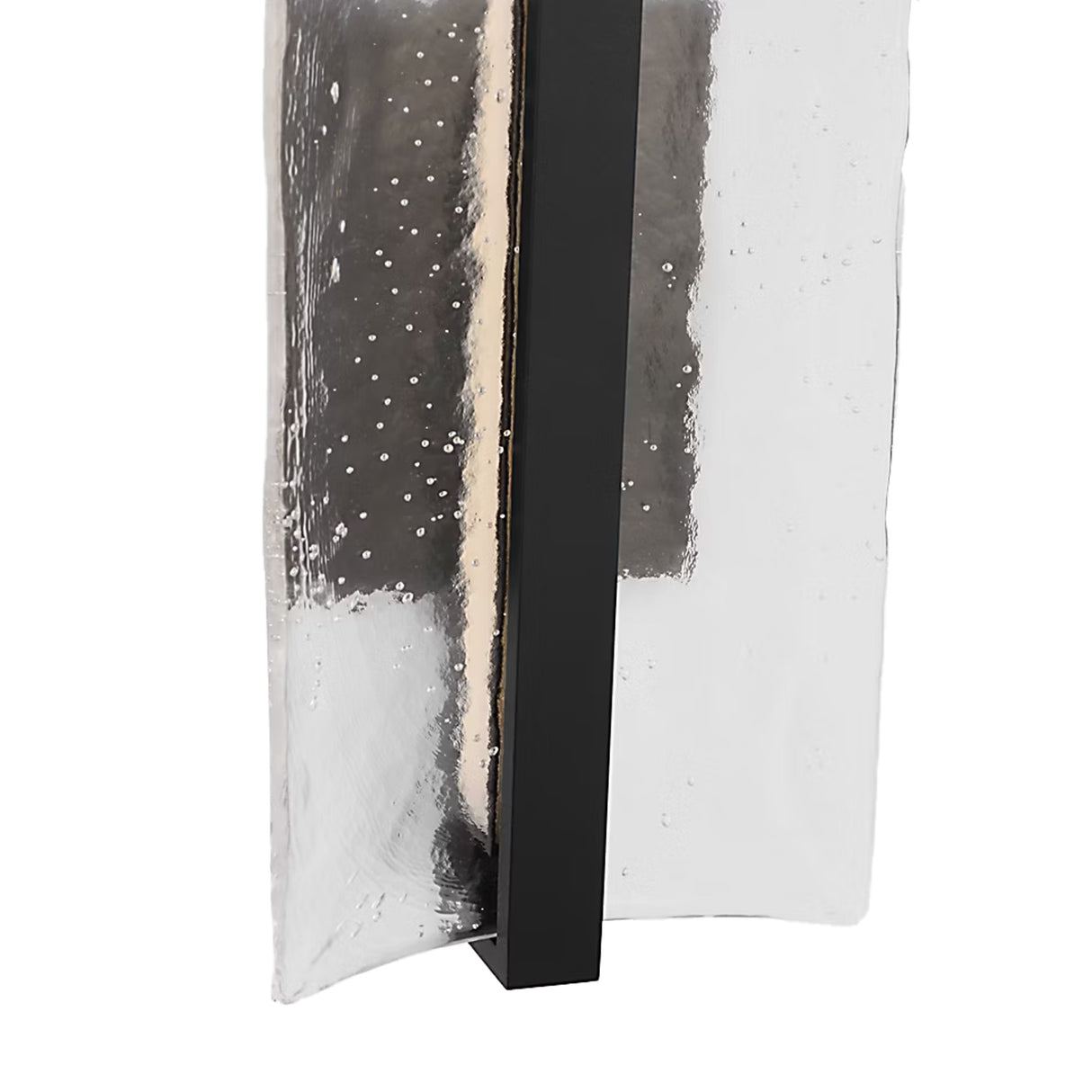Kendrick LED Outdoor Wall Light, Small 15", Textured Black and Seeded Cast Glass