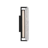 Kendrick LED Outdoor Wall Light, Small 15", Textured Black and Seeded Cast Glass