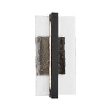 Kendrick LED Outdoor Wall Light, Small 15", Textured Black and Seeded Cast Glass