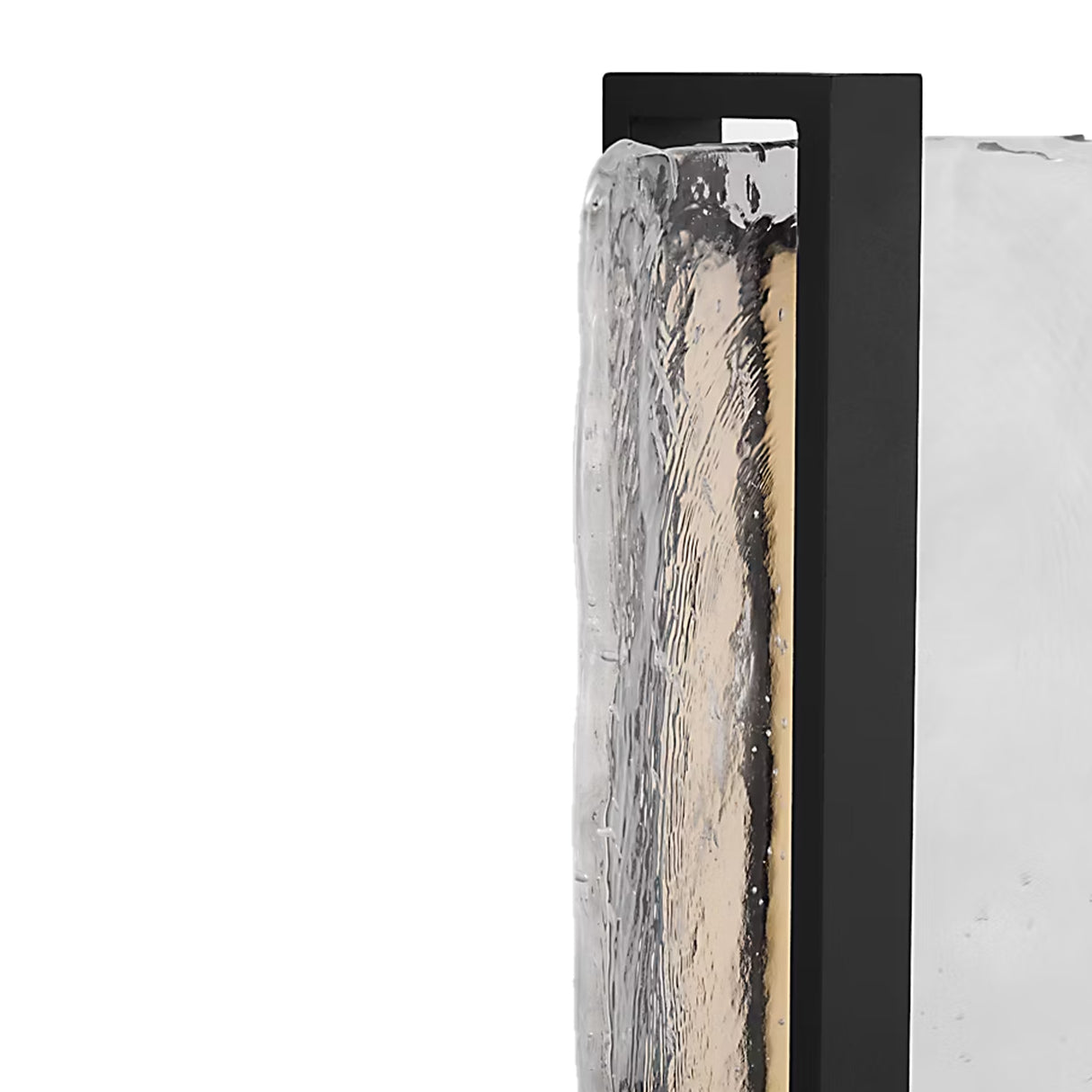 Kendrick LED Outdoor Wall Light, Large 27", Textured Black and Seeded Cast Glass