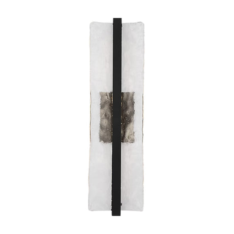 Kendrick LED Outdoor Wall Light, Large 27", Textured Black and Seeded Cast Glass