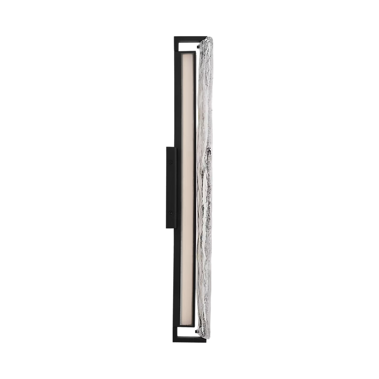 Kendrick LED Outdoor Wall Light, Large 27", Textured Black and Seeded Cast Glass