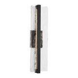 Kendrick LED Outdoor Wall Light, Large 27", Textured Black and Seeded Cast Glass
