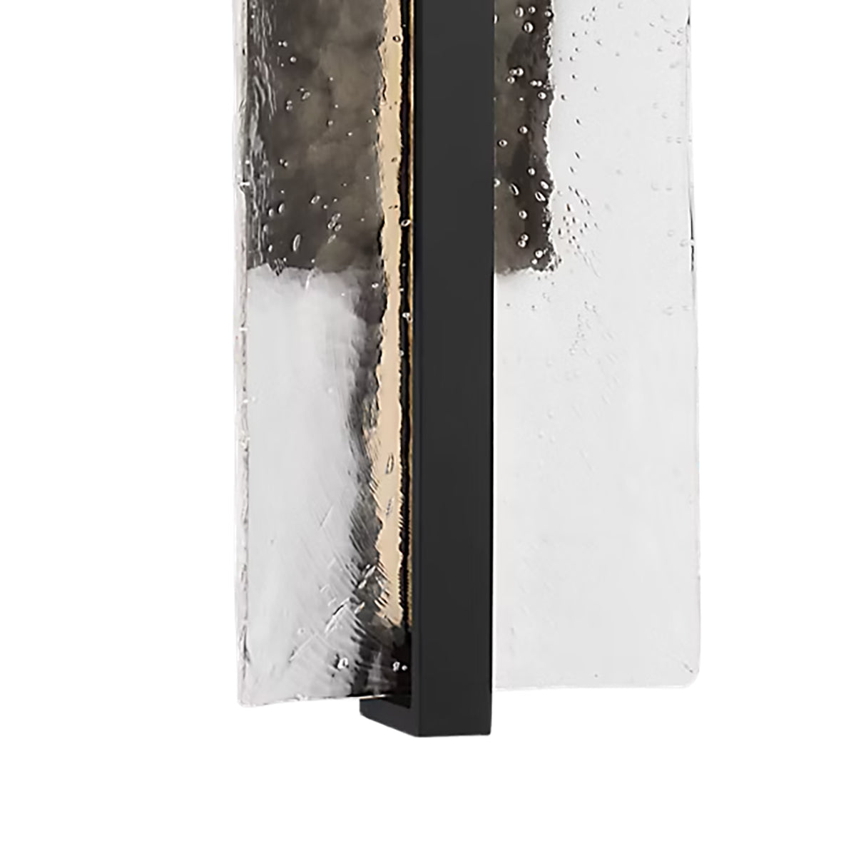 Kendrick LED Outdoor Wall Light, Medium 21", Textured Black and Seeded Cast Glass