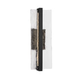 Kendrick LED Outdoor Wall Light, Medium 21", Textured Black and Seeded Cast Glass