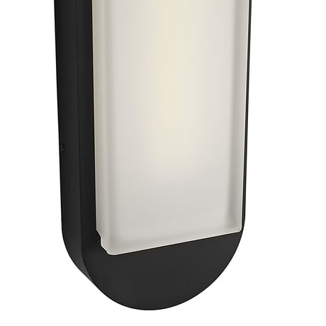 Locke Outdoor LED Wall Sconce, Large 22", Textured Black and Frosted Glass