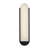Locke Outdoor LED Wall Sconce, Large 22", Textured Black and Frosted Glass