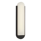 Locke Outdoor LED Wall Sconce, Large 22", Textured Black and Frosted Glass