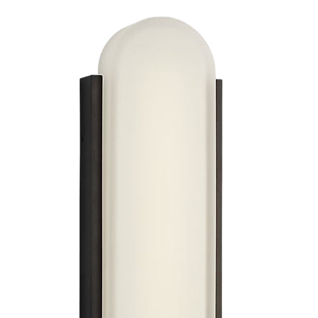 Locke Outdoor LED Wall Sconce, Medium 18", Textured Black and Frosted Glass