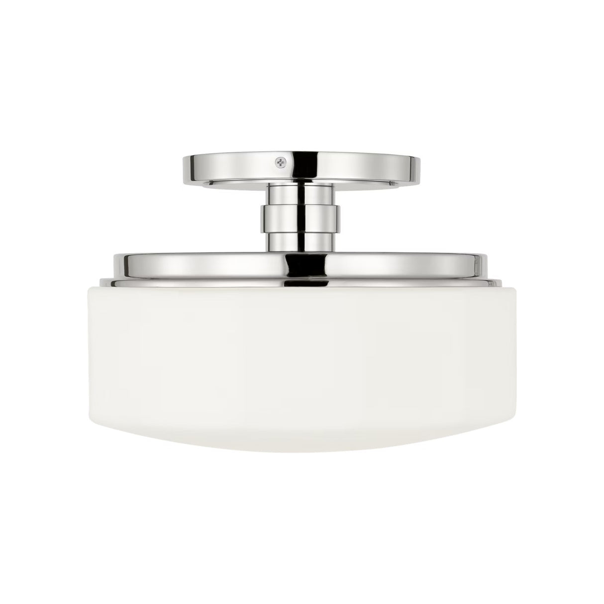 Lavinia Semi-Flush 11", Polished Nickel and Opal Glass