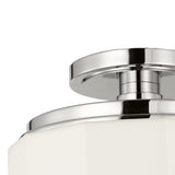Lavinia Semi-Flush 11", Polished Nickel and Opal Glass