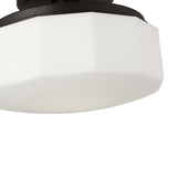 Lavinia Semi-Flush 11", Aged Iron and Opal Glass