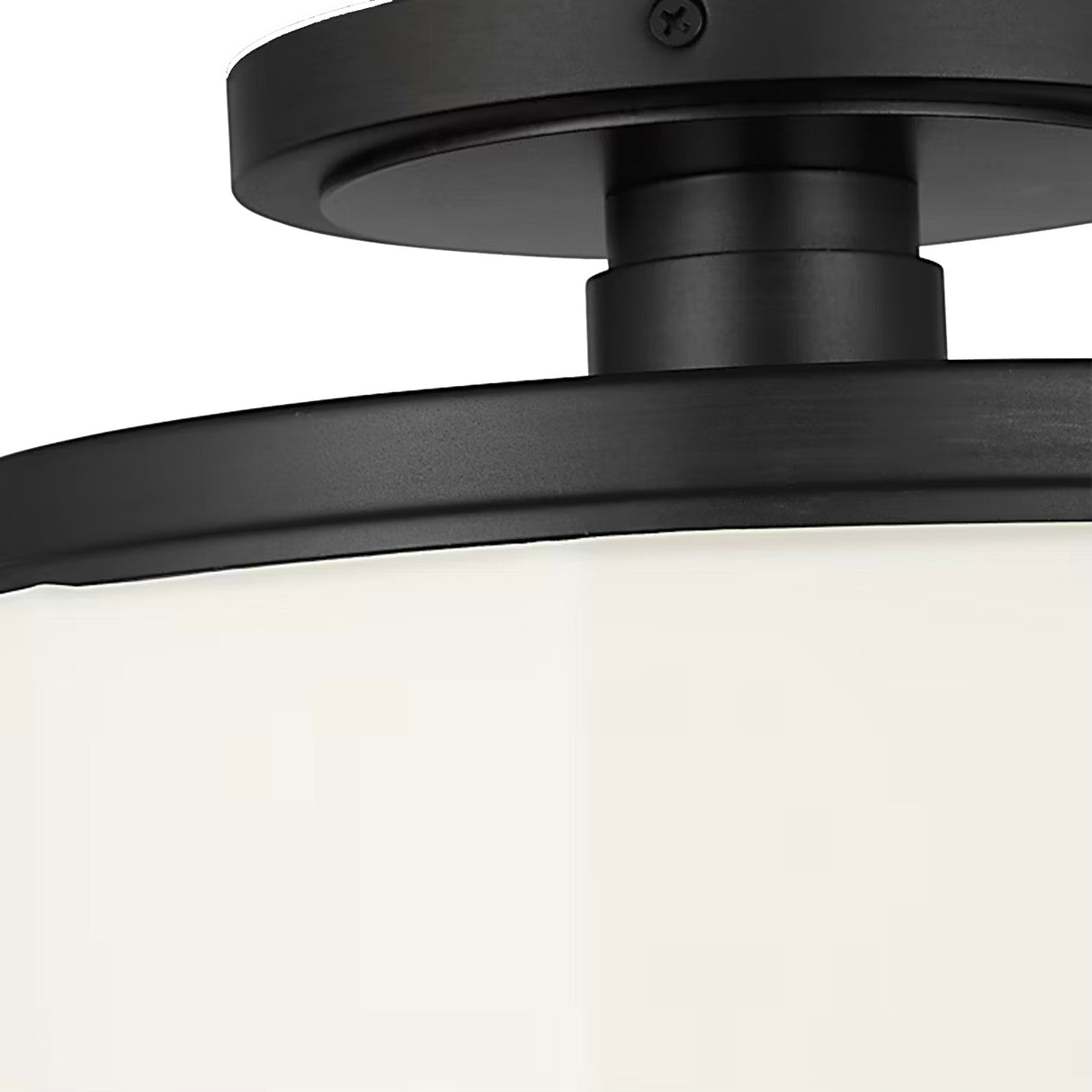 Lavinia Semi-Flush 11", Aged Iron and Opal Glass