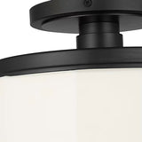 Lavinia Semi-Flush 11", Aged Iron and Opal Glass