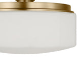 Lavinia Semi-Flush 11", Aged Brass and Opal Glass