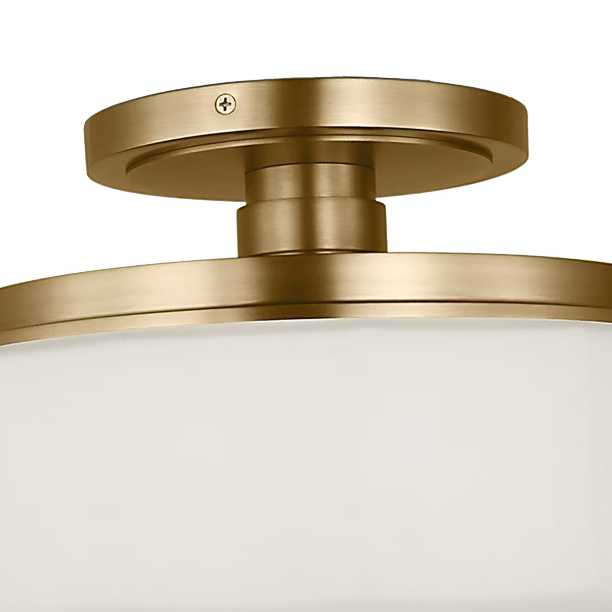 Lavinia Semi-Flush 11", Aged Brass and Opal Glass