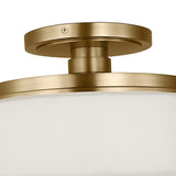 Lavinia Semi-Flush 11", Aged Brass and Opal Glass
